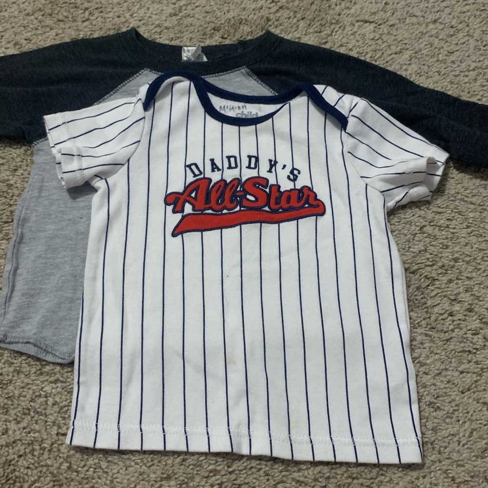 2 18 month baseball themed tshirts